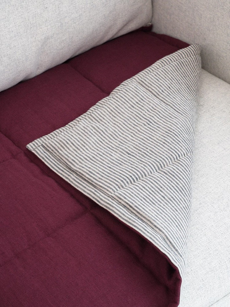 Quilted Linen Couch Cover for Pets, Reversible Sofa Seat Protector, Slipcover for Sectional or Sofa Pad Topper