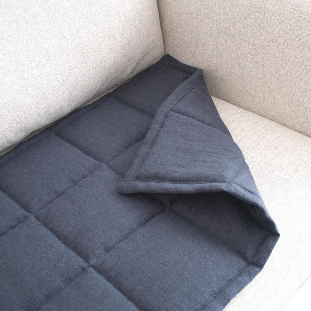Couch Seat Cover for Pets and Kids, Linen Quilted Sofa Protector, Slipcover Only for Sitting Area, Two Side Pad Topper