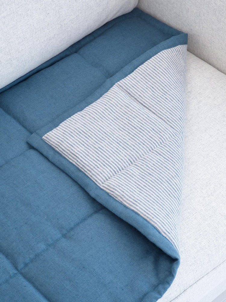 Quilted Linen Couch Cover for Pets, Reversible Sofa Seat Protector, Slipcover for Sectional or Sofa Pad Topper